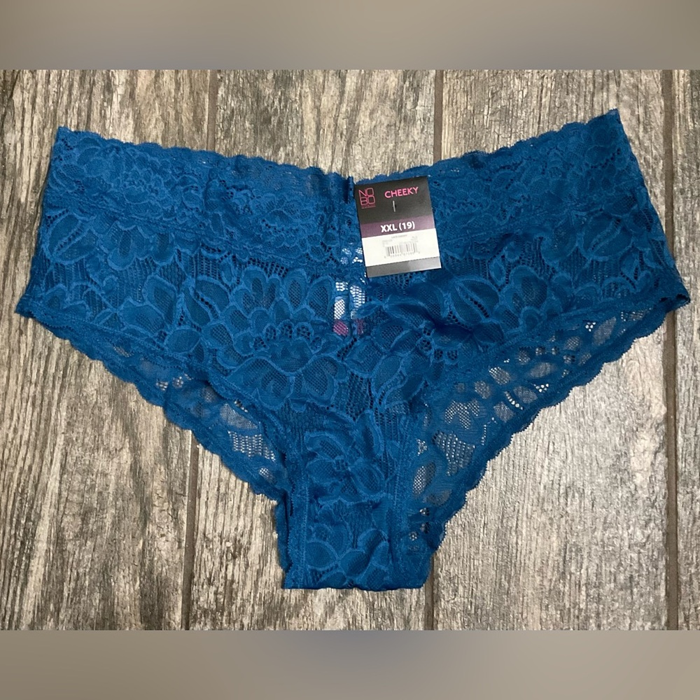 New Nobo, No Boundaries stretch lace cheeky panties size XXL Blue